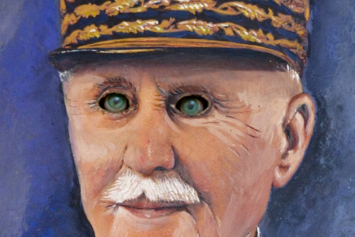 art modeste, art singulier,brocante,peinture,maréchal Pétain