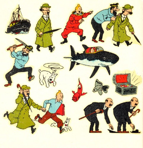 Tintin,décalcomanies tintin,DAR,Années 60,Produit dérivé tintin