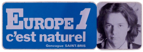 gonzague saint bris, europpe1,radio,autocollant,collection,brocante