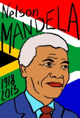 mort de Nelson Mandela,dessin,portrait,laurent jacquy,mort d'homme,répertoire des macchabées célèbres,art modeste,