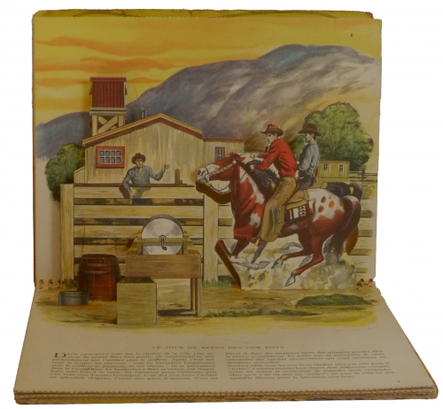 cowboy,livre,illustration pop-up,e. joseph dreany,édition